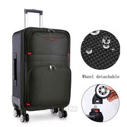 Inch Travel Case With Wheels ''Cabin Carry On Trolley Luggage Bag Waterproof Oxford Rolling J220707