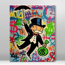 Alec Graffiti painting pop street urban money art on canvaswall pictures for living room home decor wall decoratior4 T200904