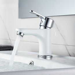 New Basin Faucet Contemporary Bathroom Faucet Painted Brass Single Handle Single Hole Hot and Cold Faucet Deck A9067