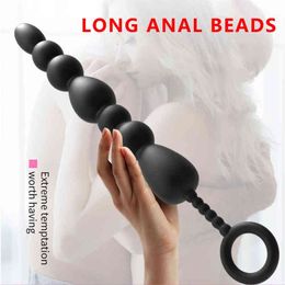 Nxy Anal Toys 39 2cm Long Beads Huge Dildo Silicone Plug Butt Plugs Ball Ass Massage Anus Dilatator Erotic Intimate Sex Toy for Woman 220510