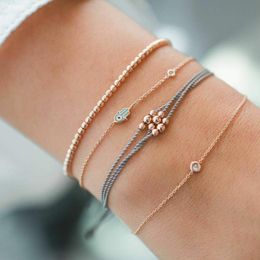 Charm Bracelets 4Pcs/Sets Bohemian Fish Gold For Women 2022 Luxury Bead School Trendy Adjustable Jewellery Accessories SZ0106Charm