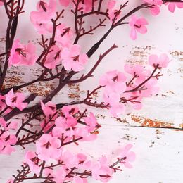 Decorative Flowers & Wreaths Artificial Faux Bouquet Cherry Plum Peach Blossom Branch Silk Blooms Bridal Party DIY Home Floral Decor