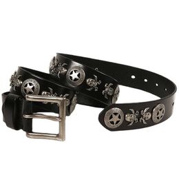 2022 Fashion Party Parker cool belts Designer light luxury sex Men's and Women's Skull Pirate Belt head leather punk waistband