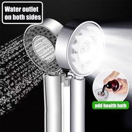 Double-sided Shower Head Water Saving Round ABS Nozzle SPA Bath 2 modle High Pressure Rain and Mist Handheld Hand 220401