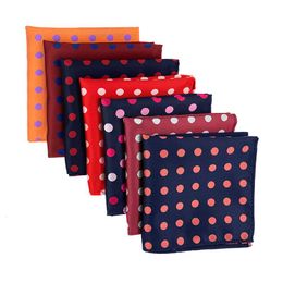 Bow Ties Men Women Wedding Business Party Polka Dot Handkerchief 25cm Small Chest Towel Hanky Linen Cotton Pocket Square AccessoriesBow