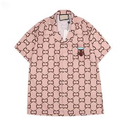 Luxury Designer Shirts Mens print bowling shirt Hawaii Floral Casual Shirts Men Slim Fit Short Sleeve Dress Variety6