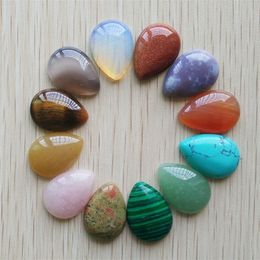 12pcslot Wholesale 25x18x6mm assorted natural stone teardrop CAB CABOCHON beads for DIY Jewellery accessories 200930