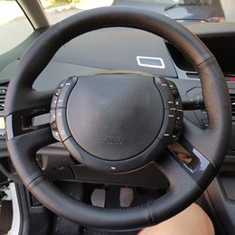 Steering Wheel Covers Custom Original Car Cover For C4 Picasso 2007-2013 Leather Braid DIY SewingSteering CoversSteering