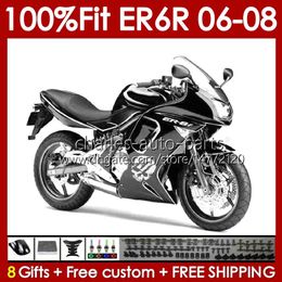 OEM Fairings Kit For KAWASAKI NINJA ER6 650 R ER 6 F 650R skull silvery ER6F 06 07 08 Body 139No.61 650-R ER 6F ER-6F 2006 2007 2008 650R-ER6F 06-08 Injection Mould Bodywork