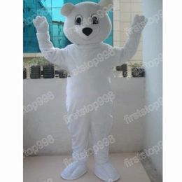 Halloween white bear Mascot Costume Top Quality Cartoon Anime theme character Adults Size Christmas Outdoor Advertising Outfit Suit