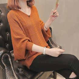Women s Sweater Oversized Sweaters Knitwear Patchwork Striped Knitted Pullover Swetry Damskie White LJ201113