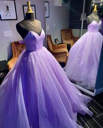 Lilac Lady Pageant Dresses 2022 Ballgown Sweetheart Neck Prom Party Gown Organza Women Formal Evening Dress Robe De Soiree Sweet 15/16 Gowns Met Gala Royal-Blue Lace-Up