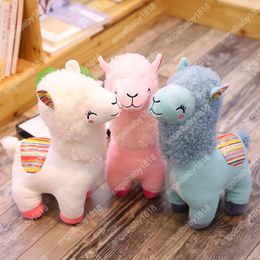 25cm Cute Saddle Alpaca Plush Toys Soft Plush Alpacasso Sheep Dolls Stuffed Animal Toy Children Birthday Gift