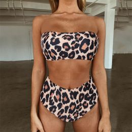 High Waist Swimsuit Women Push Up Beachwear Sexy Bandeau Bathing Suit Summer Swimwear Women maillot de bain femme Bikini 2021 210305