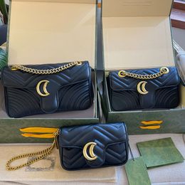Women Zig Zag Shoulder Bags Chain Crossbody Bag Genuine Leathers Fashion Quilted Heart Handbags High Quality Purse Thread Bag Mobile Phone Purses