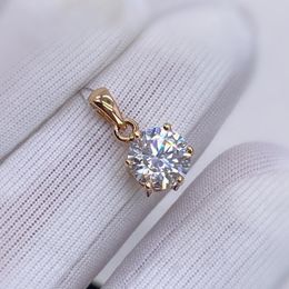 Lockets Real 18K White Gold Pendant 1CT Moissanite Necklace 6.5MM VVS Lab Diamond Rose Fine Jewellery For Women Engagement Gift Au750Lockets