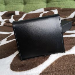 BOBAO Designer Purse Short Wallets For Man Black Leather Wallet Men Coin Pocket Card Holder Bag Box Gifts308w