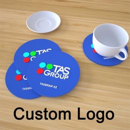 Custom Print Promotional gifts drink holderrubber cup er sets soft pvc er Silicone 220621