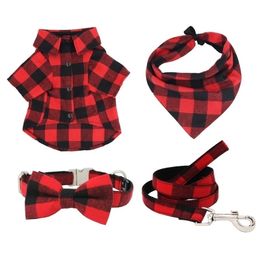 Camicia per cani a quadri rossa Collar Bowtieby Handmadelaser il tuo nome Y200515