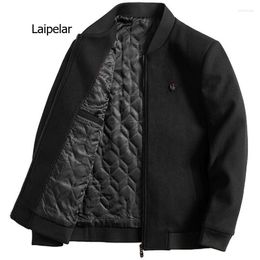 Men's Wool & Blends Laipelar Brand Winter 30% Men Thick Coats Slim Fit Male Fashion Blend Jackets Outerwear Smart Casual Baseball Viol22