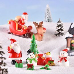 Christmas Decorations Mini Train Snowman Ornament Decoration For Home Santa Claus Gift Toys Resin Crafts Decor Xmas 2022 YearChristmas