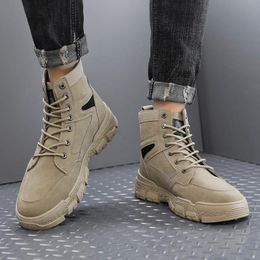Boots High Top Sneakers Snicker Safety Shoes Not Casual Leather Tactical 2022 Work Man Surf Tennis Blue Fashion