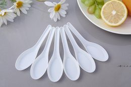 Asian Soup Spoons Saimin Ramen White Plastic Spoon Outdoor Disposable Spoons GCE13515