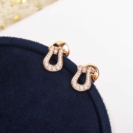 S925 Silver Charm dangle stud earring with Sparkly diamond in 18k rose gold plated for women eagagement Jewellery gift have stamp PS4261A