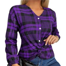 Buy Purple Plaid Shirt Women Online 
