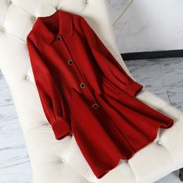 Women's Wool & Blends Cashmere Coat Of Fund 2022 Autumn Winters Is Female In Long Collar Fashion Doll Han Edition Show Thin Bery22