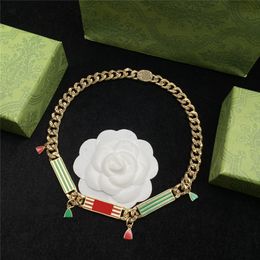 Luxury Clover Pendant Necklaces Letter Pendants High Quality Embossed Stamp Necklace With Box