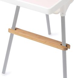 High Chair Foot Rest Bamboo Footrest with Rubber and Metal Rings Increase Your Baby's Comfort While Eating