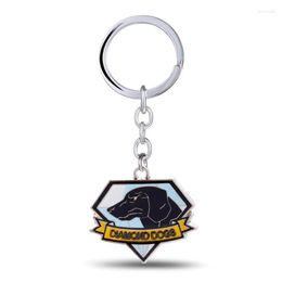 Keychains Mengtuyi Game Accessory Keychain Metal Gear Solid Iron Patches DiamondDogs ZanzibarLand Keyring Gift Chaveiro Geometric Smal22