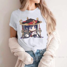 Women's T-Shirt Scaramouche TShirt For Girls Genshin Impact Game Tops Style Lady T Shirt Homme Print Loose 5XLWomen's