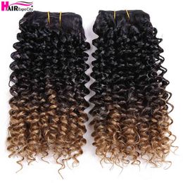 8"Jerry Curly Bundles Ombre Hair Synthetic Weave Extensions For Women Heat Resistant Fiber 2pcs/Pack Expo City 220610