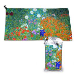 Towel Gustav Klimt-Flower Garden Quick Dry Gym Sports Bath Portable Malcesine On Lake Garda Klimt GustavTowel