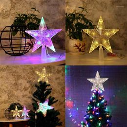 lighted christmas tree toppers Canada - Christmas Tree Topper LED Light Up Star Tree Home Party Xmas Ornament Decor Christmas Ornaments decorations12002
