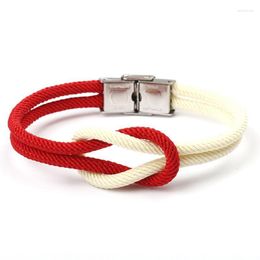 Charm Bracelets Fshion Knot Bracelet Women's Stainless Steel Clasp Rope Chain High Quality Nautical Sport StyleCharm Lars22