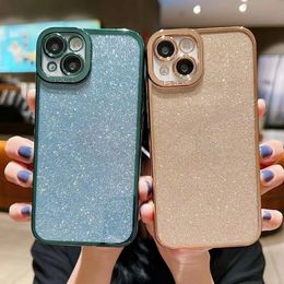 mini paper cases Australia - Paper Bling Glitter Chromed Phone Cases For Iphone 13 Pro Max 12 Mini 11 XR XS X 8 7 6 6S Plus Shinny Sparkly Powder Sparkle Plating Soft TPU Luxury Fine Hole Mobile Cover