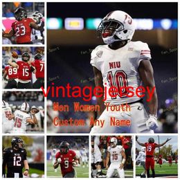 NCAA College Jerseys Northern Illinois Huskies 32 Brett Bostad 33 Joshua Earl 36 Matt Ference 80 Mike DeHaan 94 James Ester Custom Football