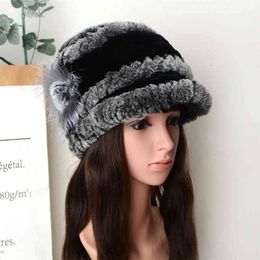 -Дизайнерская шляпа мяч шапки подлинный REX кролика шляпа шапки в женщин одежда головной убор теплый модный головной убор русский стиль q6 qhwh
