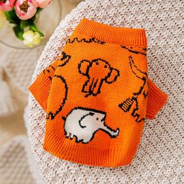 chihuahua sweaters UK - Dog Apparel Pet Clothes Warm Knitted Elephant Wool Sweater Cotton Chihuahua Spring Autumn Orange Suitable For Small Medium DogsDog