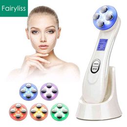 EMS LED Photon Massager Mesotherapy Electroporation RF Radio Frequency Facial Skin Care Device Face Lift Tighten Beauty Machine 220512
