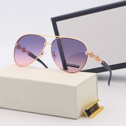 Luxury Sunglasses Fashion Eyeglasses Metal Frame Vintage Shield Style Sun Glasses for Man Woman 5 Colour Top Quality With box