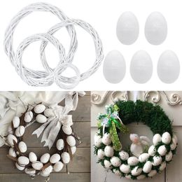 Party Decoration DIY Easter Wreath Decorations White Artificial Natural Rattan For Eggs Decor Home Garden