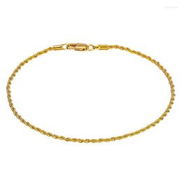 Anklets Gold Color/White Colour 2mm Rope Link Chain Flat Anklet 9 10 11 Inches Ankle Bracelet For Women Men Waterproof Marc22