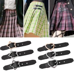 Belts Fashion Uniform Leather Buckle Pleated Skirt Fastener Coat Pu Loop Hooks DIY Clothing Sewing Crafts AccessoriesBelts