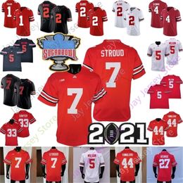 Uf CeoMitNess NCAA College Ohio State Buckeyes Football Jersey C.J. Stroud Chris Olave Garrett Eddie George Fields Wilson Teague III Julian Fleming J.T.