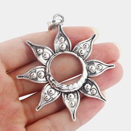 Pendant Necklaces Large Vintage Open Metal Abstract Sun Shape Round Charms Pendants Amulet For Necklace Findings Jewellery MakingPendant