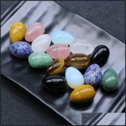 Arts And Crafts Arts Gifts Home Garden Polished Egg Shape Reiki Healing Chakra Natural Stone Ball Bead Palm Quartz Mineral Dh8T9